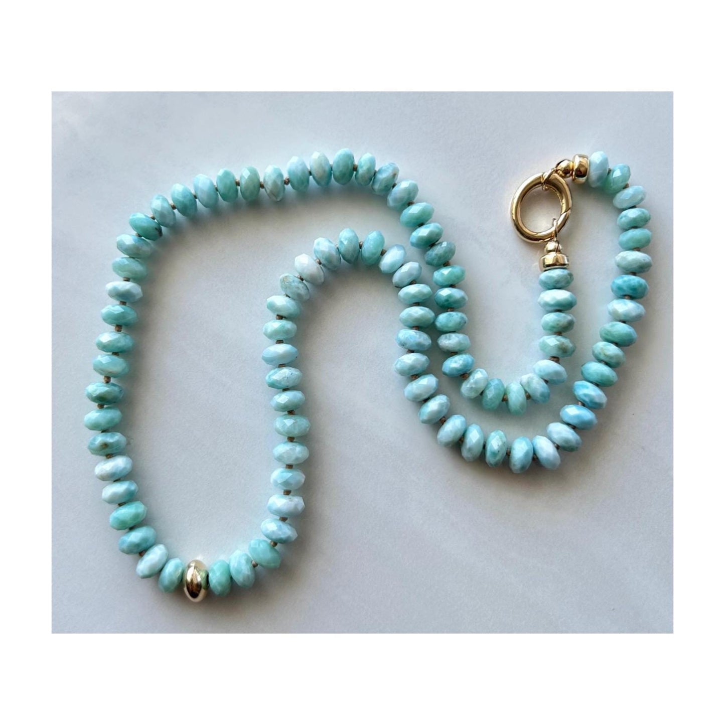 LARIMAR & 14kt GOLD NECKLACE