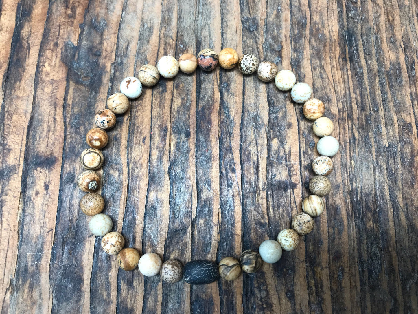STAY TRUE PICTURE JASPER MENS MALA BRACELET