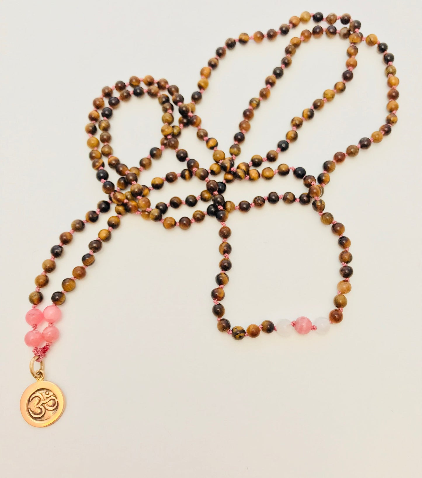 TIGERS EYE OM CHARM NECKLACE