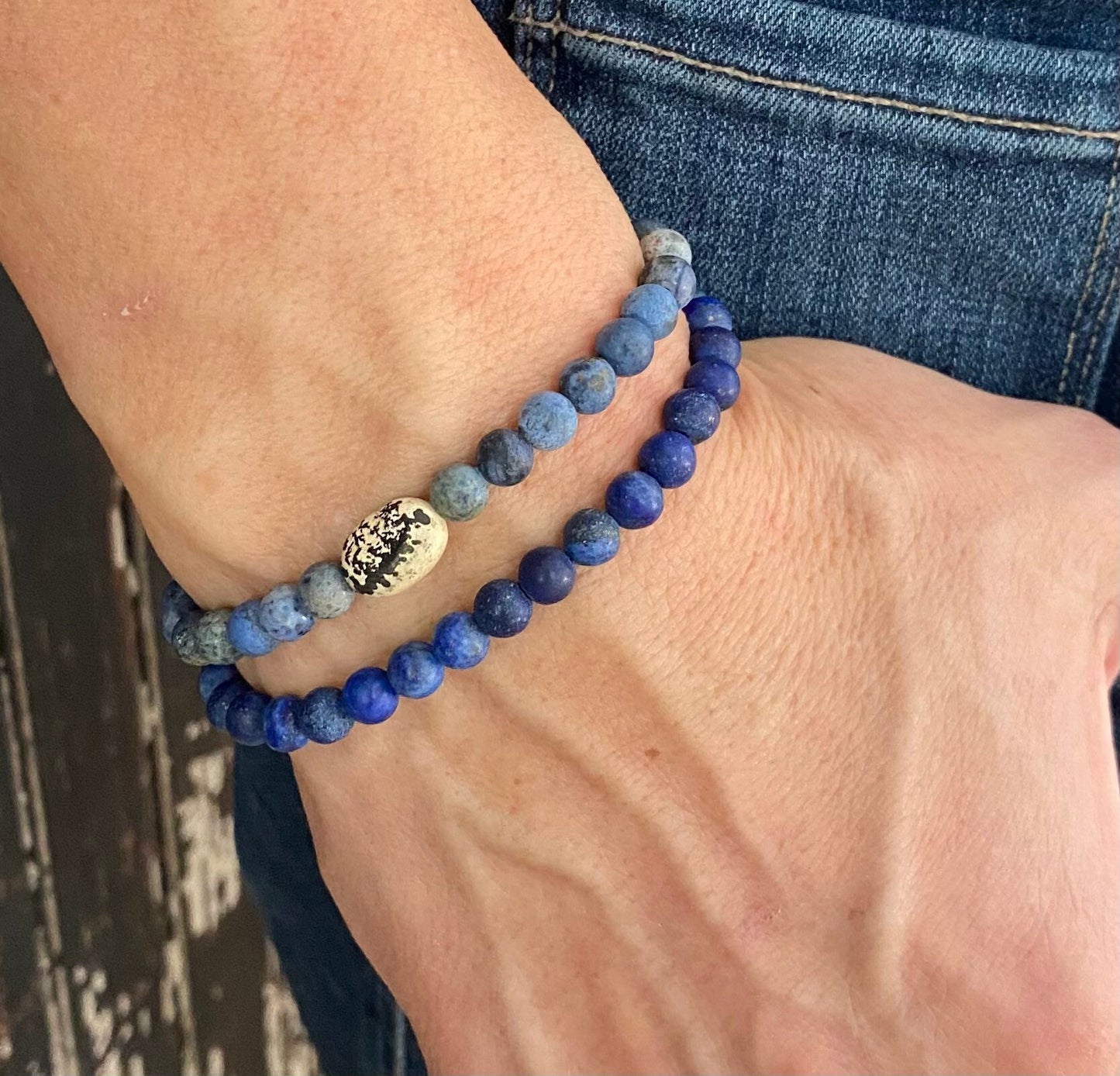 STRENGTH + COURAGE Lapis Lazuli Mala Bracelet • Mens Jewelry • Yoga Jewelry • Mens Gift • Unisex Bracelet • Father’s Day Gift