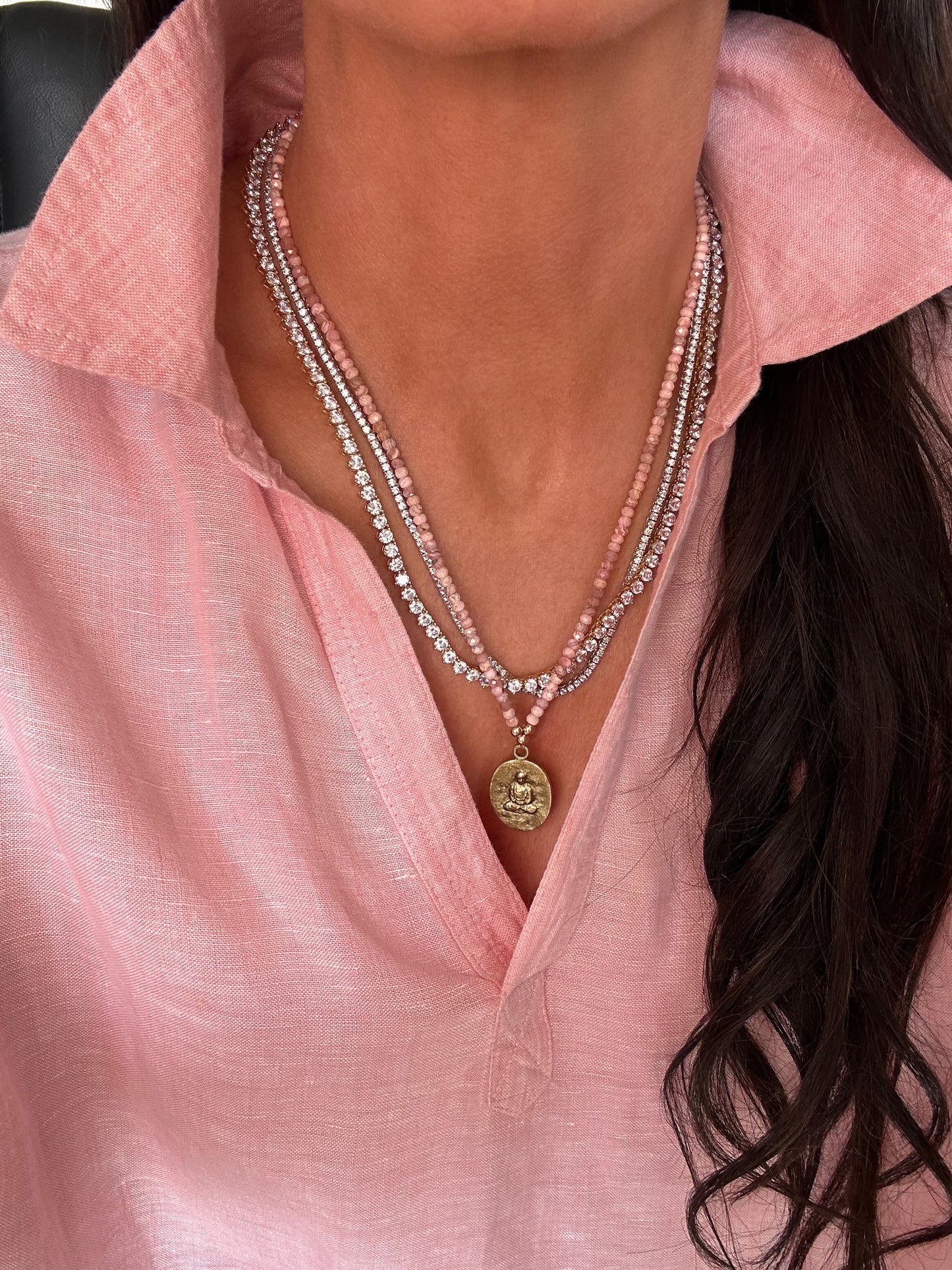 RHODONITE BUDDHA NECKLACE