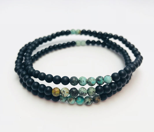 SELF MASTERY BLACK ONYX & TURQUOISE BRACELET