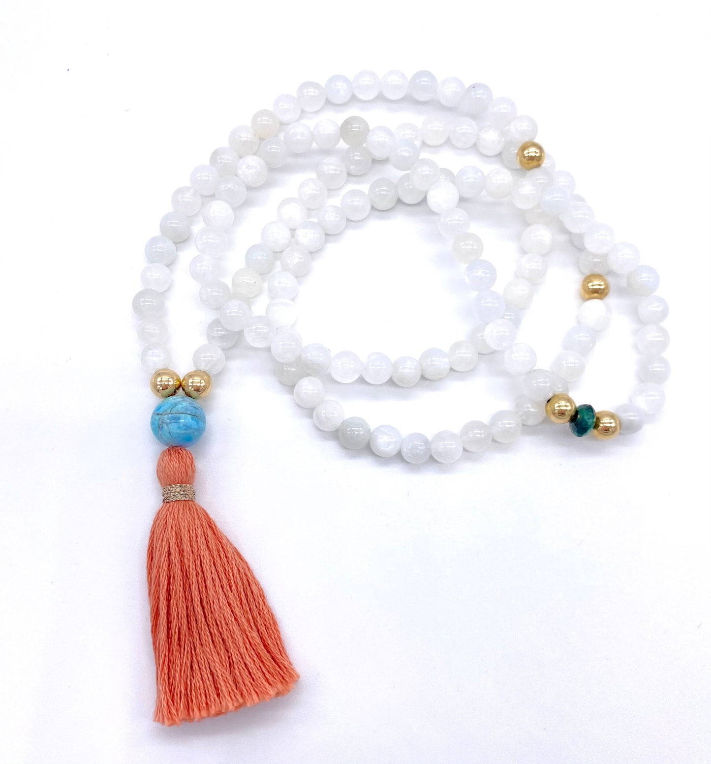 I AM FREE Moonstone Mala Beads