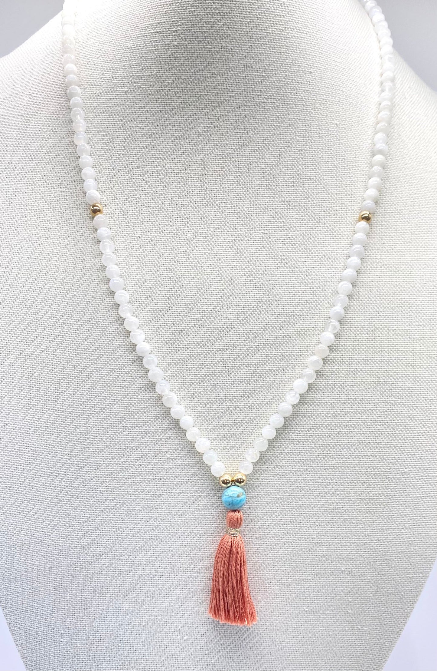 I AM FREE Moonstone Mala Beads