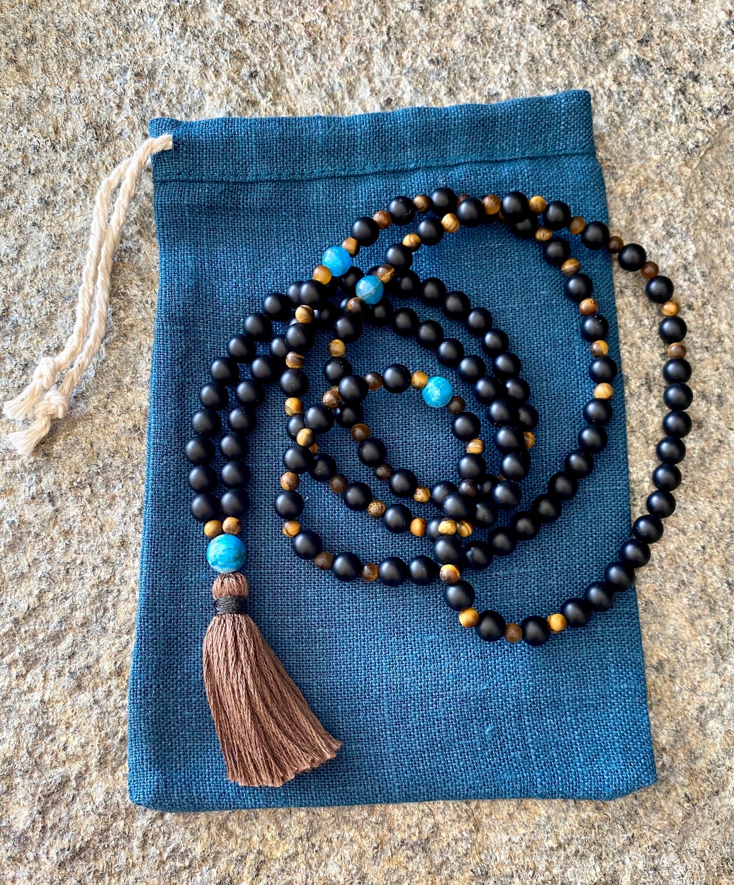 I AM BLACK ONYX MALA BEADS