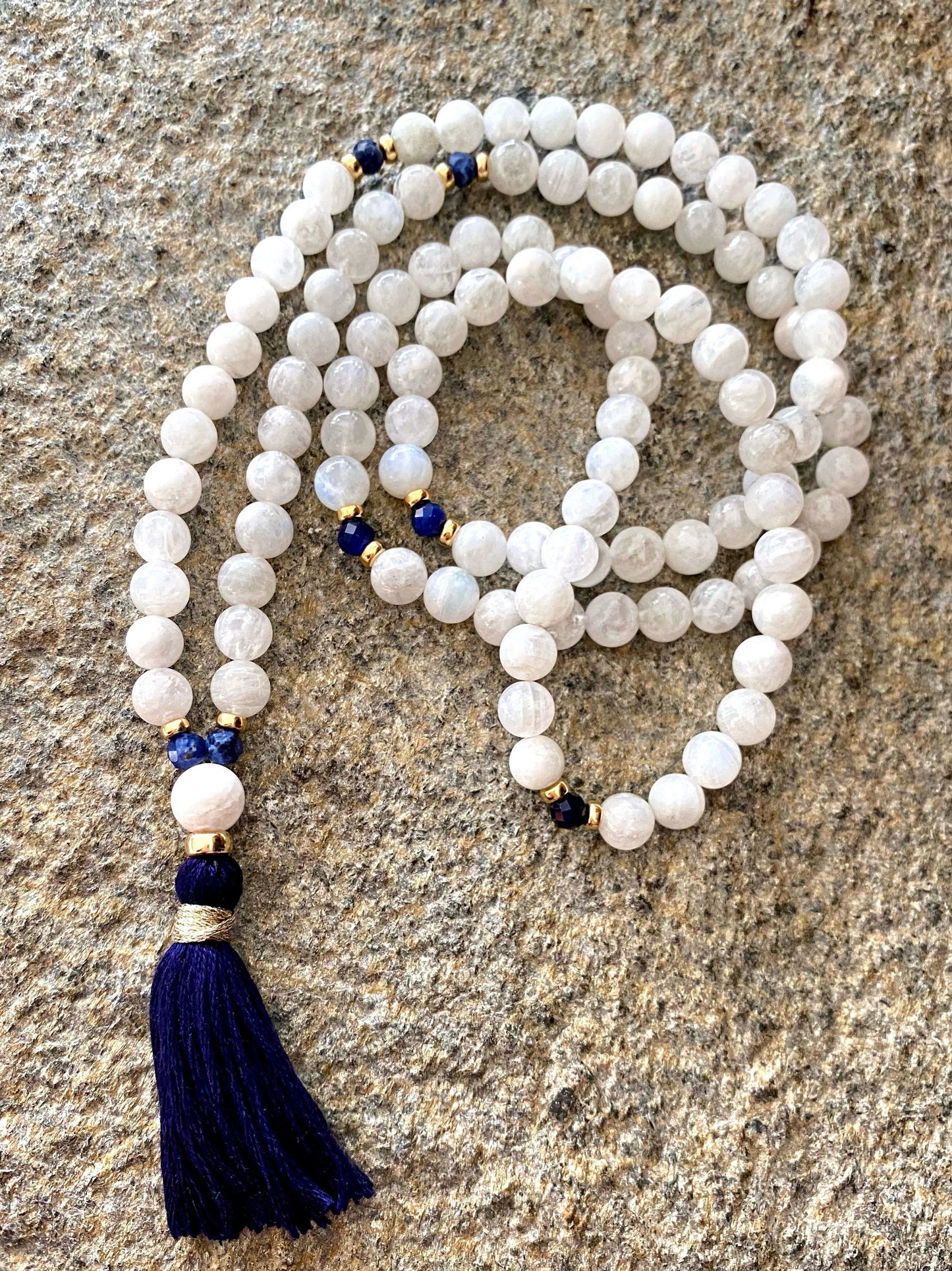 LOVE THYSELF MOONSTONE MALA BEADS