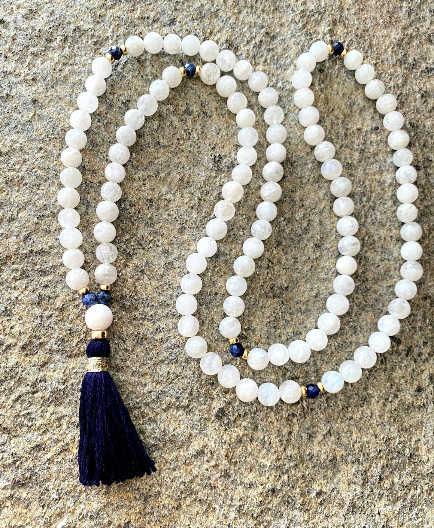 LOVE THYSELF MOONSTONE MALA BEADS