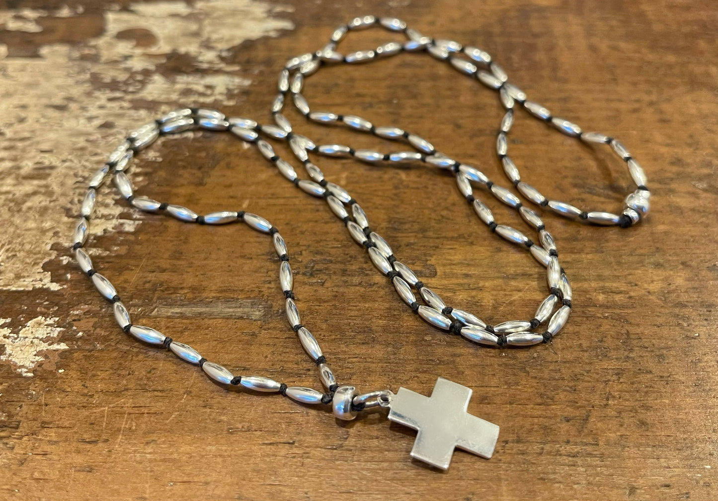 INNER PEACE STERLING SILVER WITH CROSS CHARM NECKLACE