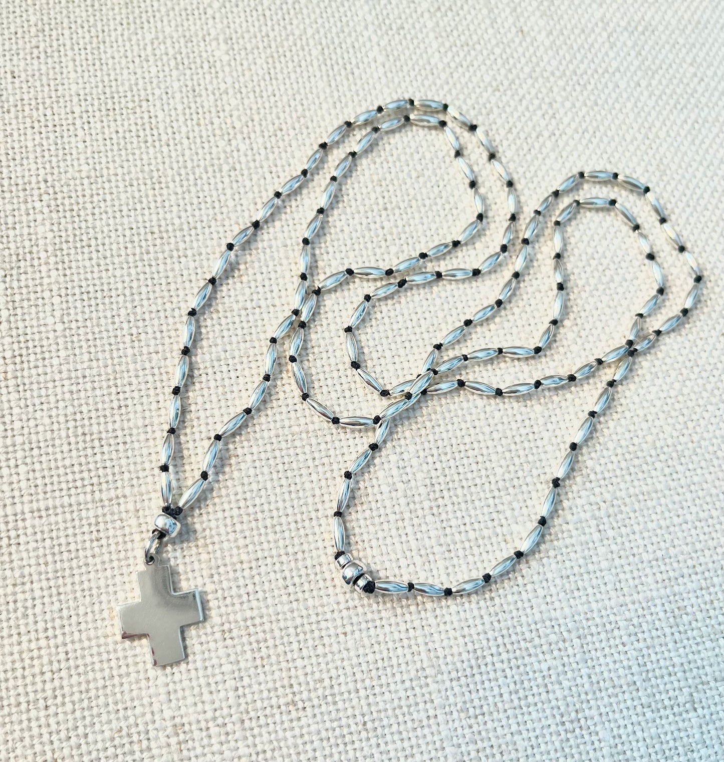 INNER PEACE STERLING SILVER WITH CROSS CHARM NECKLACE