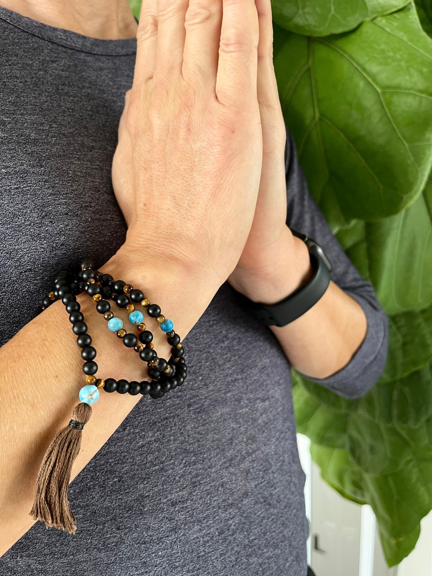 I AM BLACK ONYX MALA BEADS