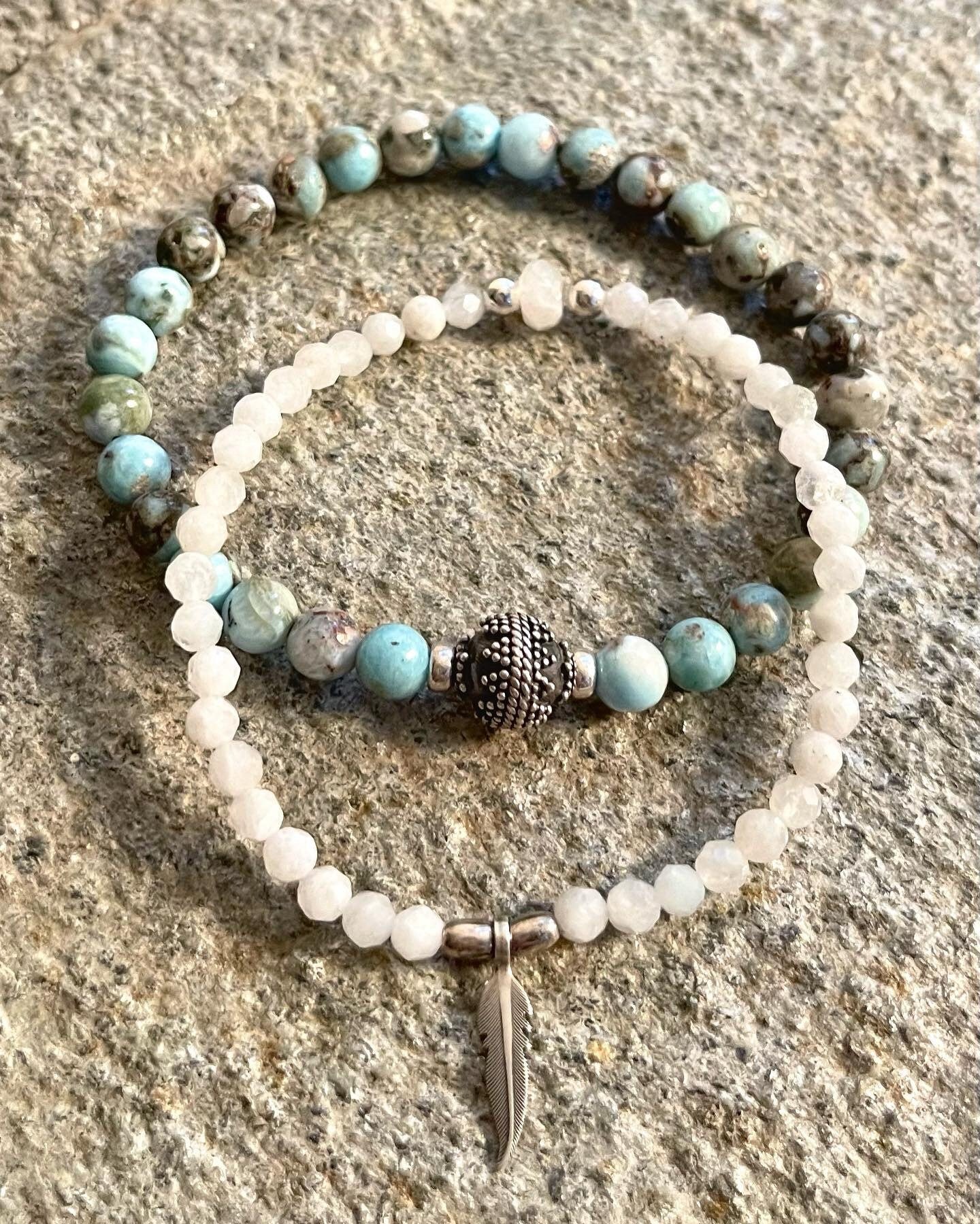 LARIMAR + MOONSTONE BRACELET