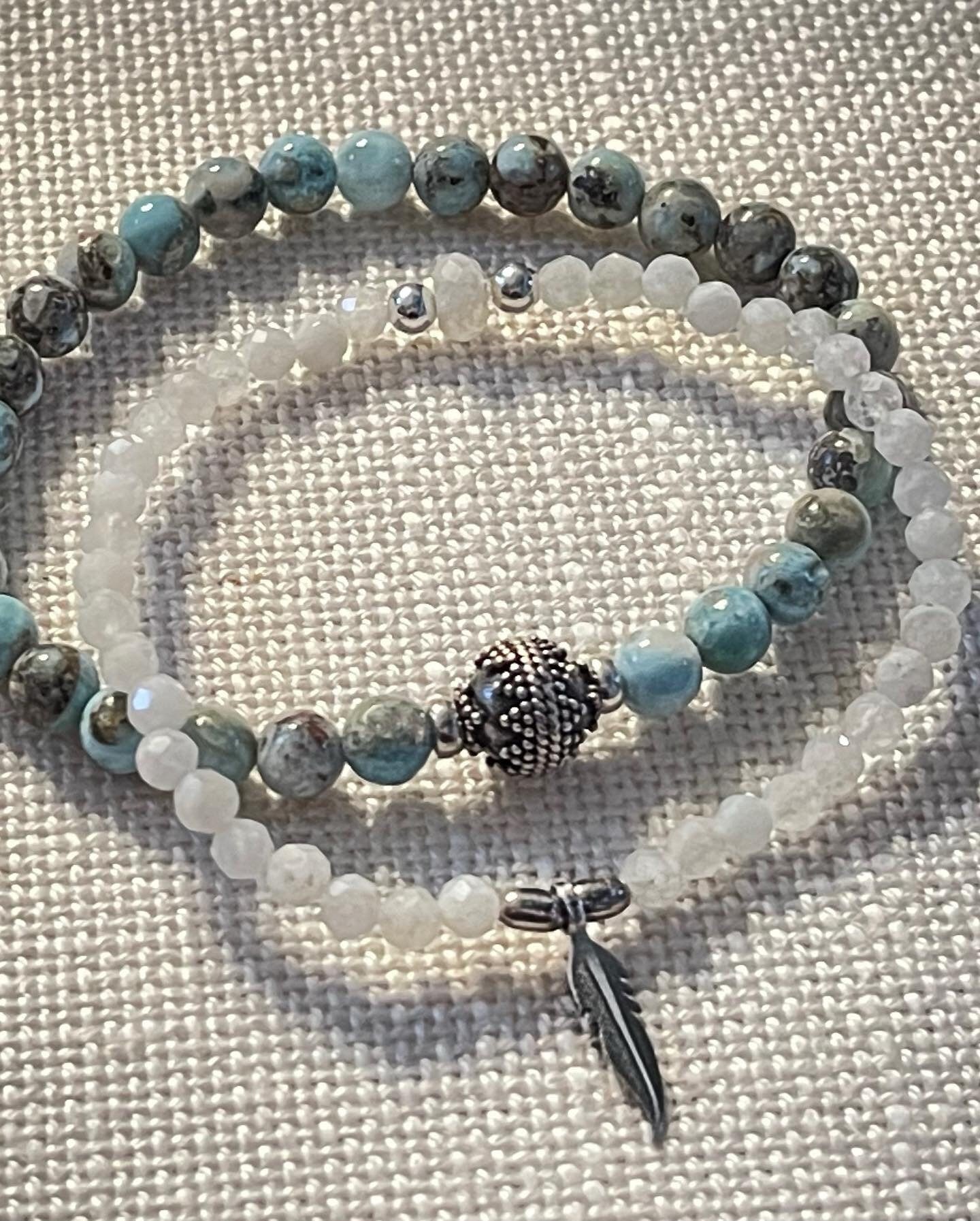 LARIMAR + MOONSTONE BRACELET